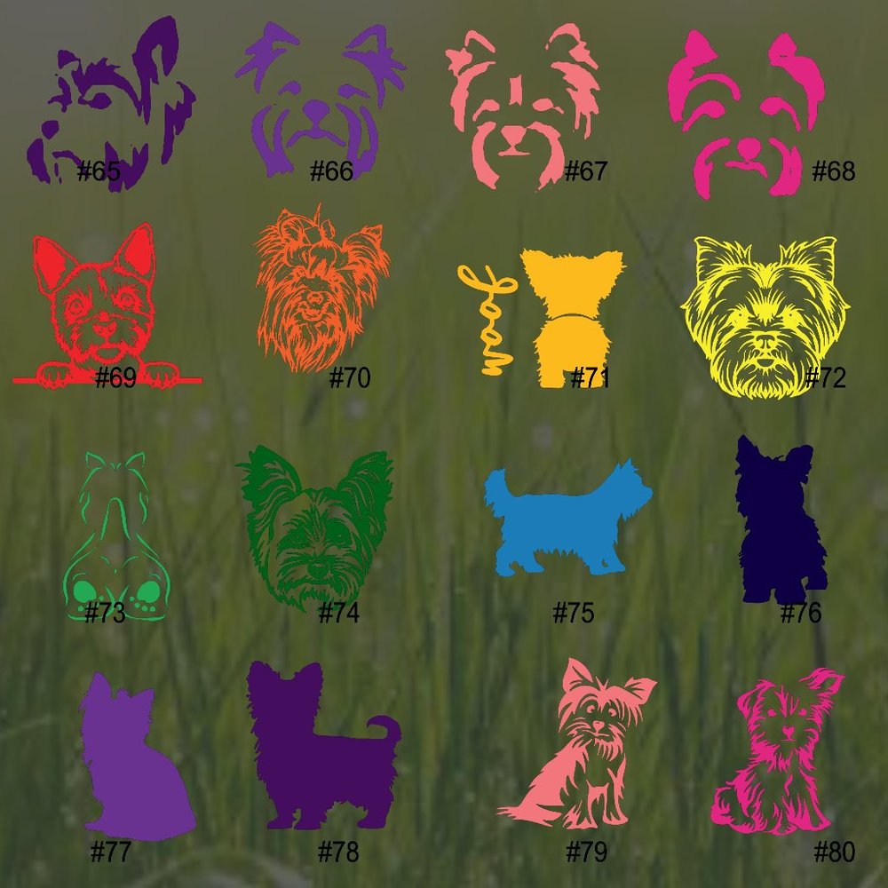 3-4" YORKIE VINYL DECAL | #65-80 | YOU CHOOSE ONE DESIGN